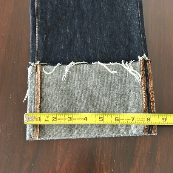 Armani Exchange Hi Waist Cuff Straight Ankle Dark Wash Jeans Women size 27 - Picture 10 of 17